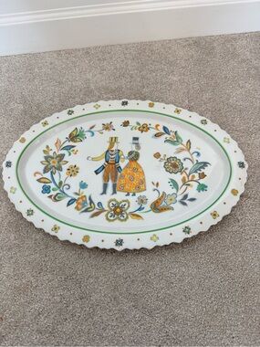 Sango One World "Amish Country" oval serving platter made in Japan